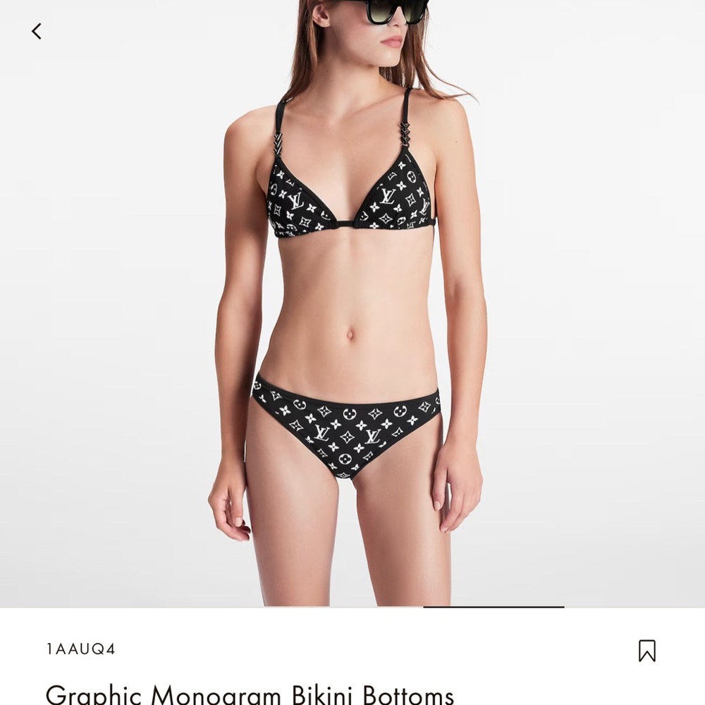 LOUIS VUITTON Bikini, Black and White, NWT, Size MEDIUM.